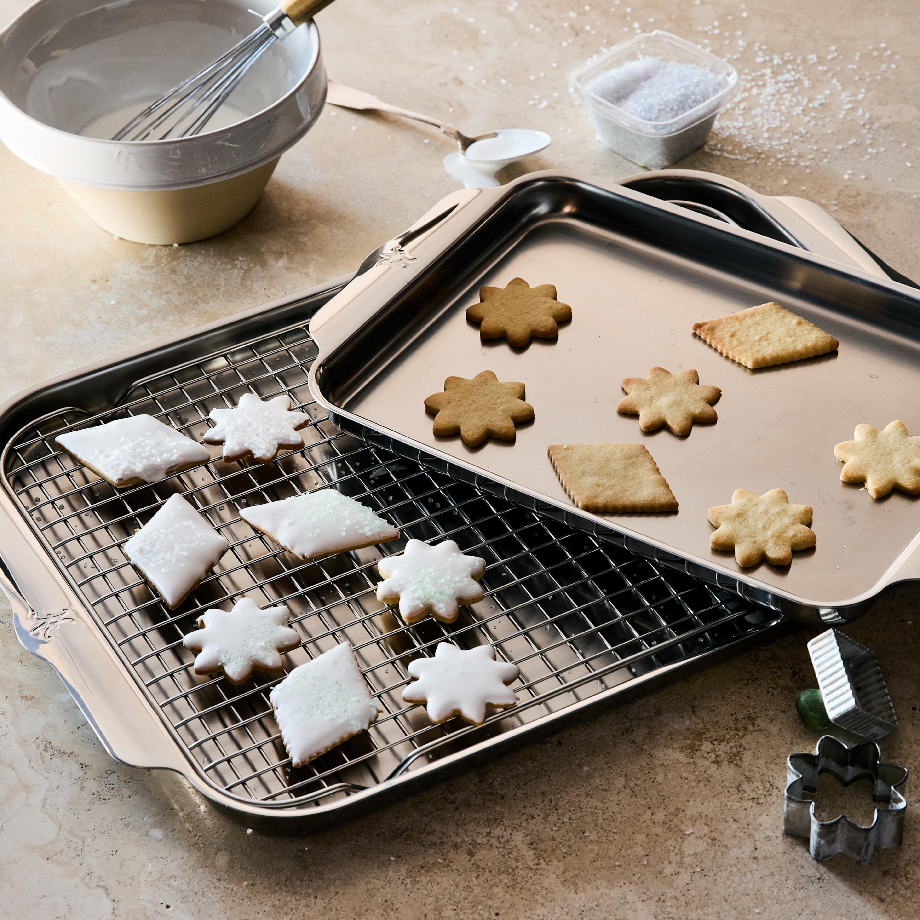 baking sheets with cookies