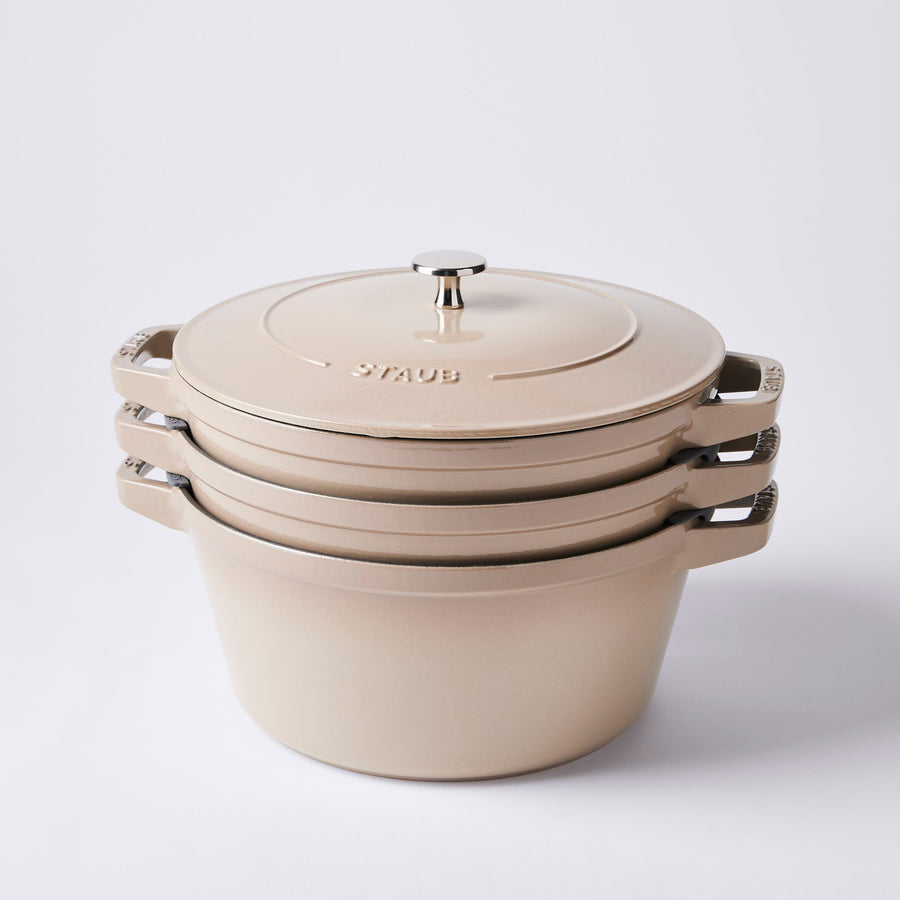 Staub Stackable 4-in-1 Cast-Iron Cookware Set