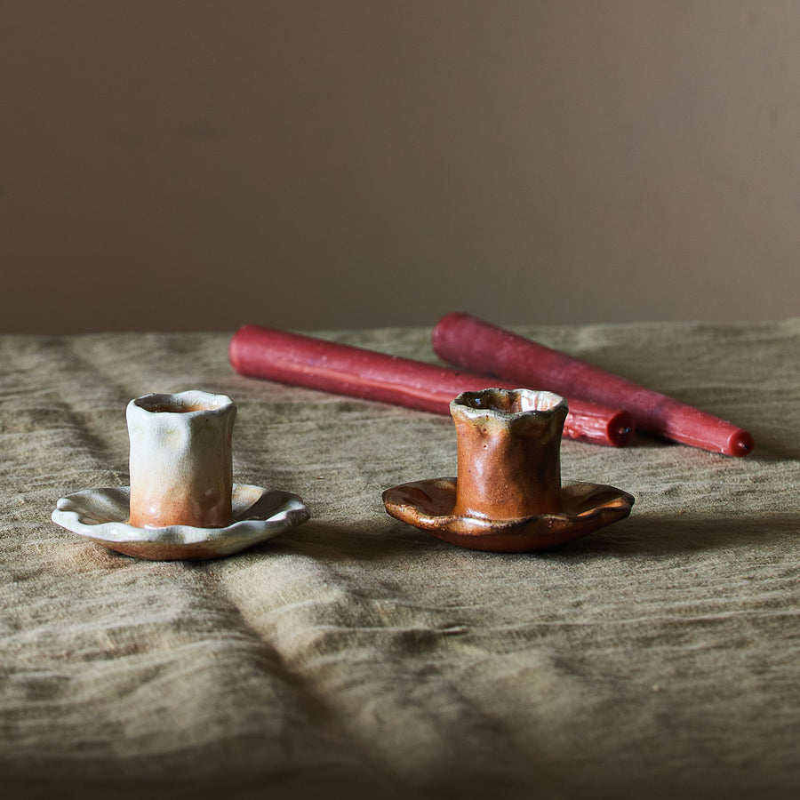Wood-Fired Candleholders, Set of 2 by Meghan Burke Studio