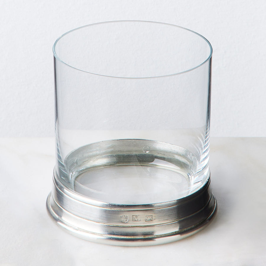 MATCH Italian Pewter & Crystal Whiskey Glass