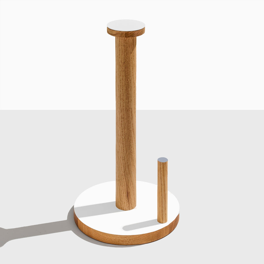 Ilan Paper towel Keeper - Oak & White