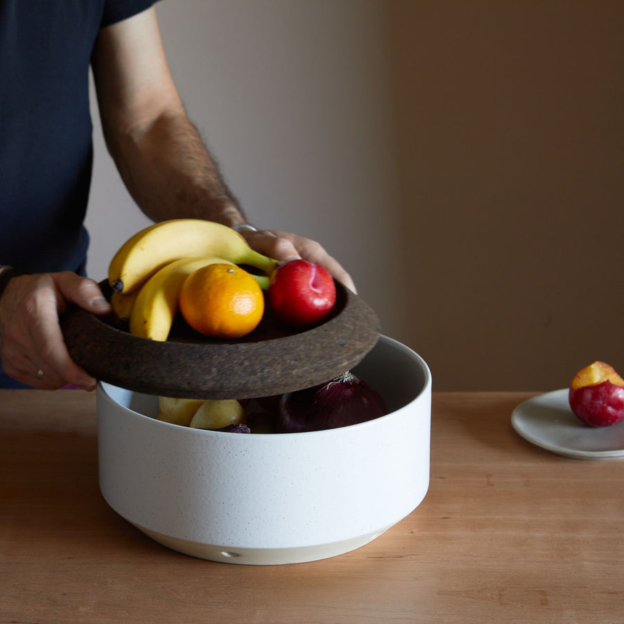 Modern Fruit Storage Bowl With Cork Lid