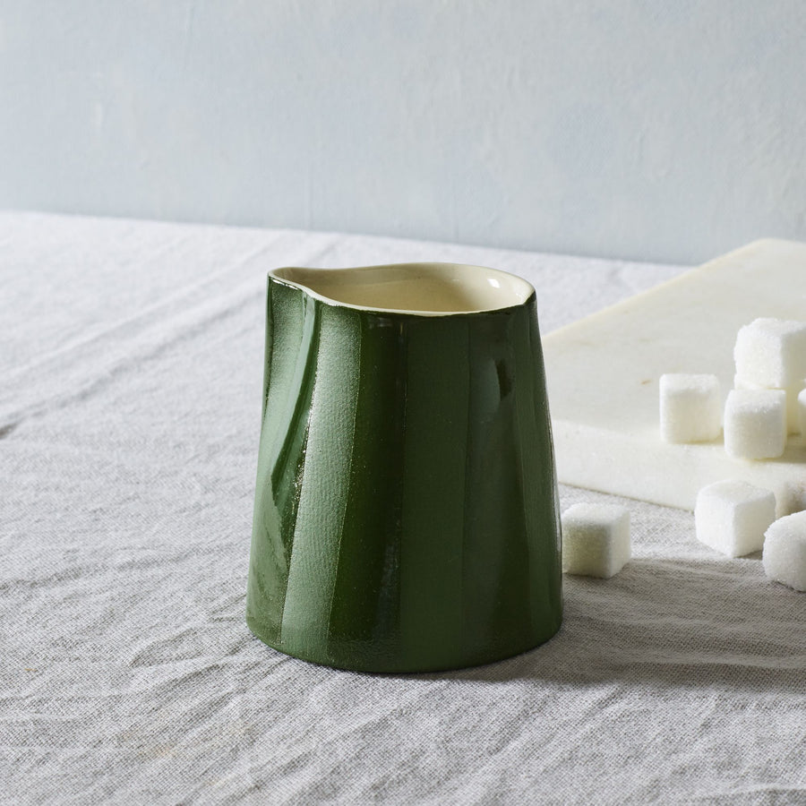 Handmade Mini Creamer With Glazed Stripes by Elizabeth Benotti