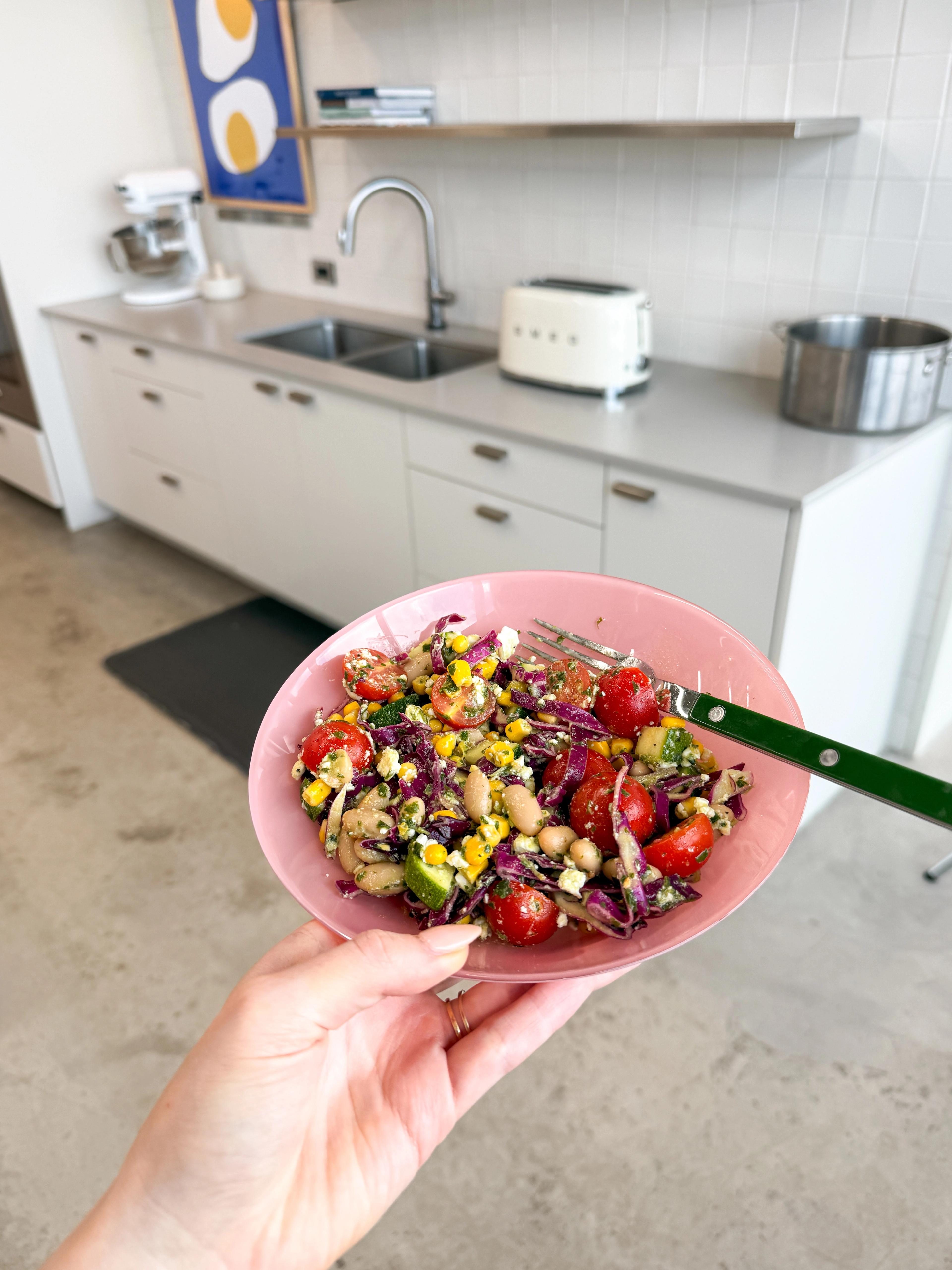 Summer White Bean Salad With Basil Vinaigrette