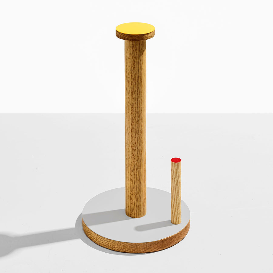 Ilan Paper Towel Keeper - Oak & Gray