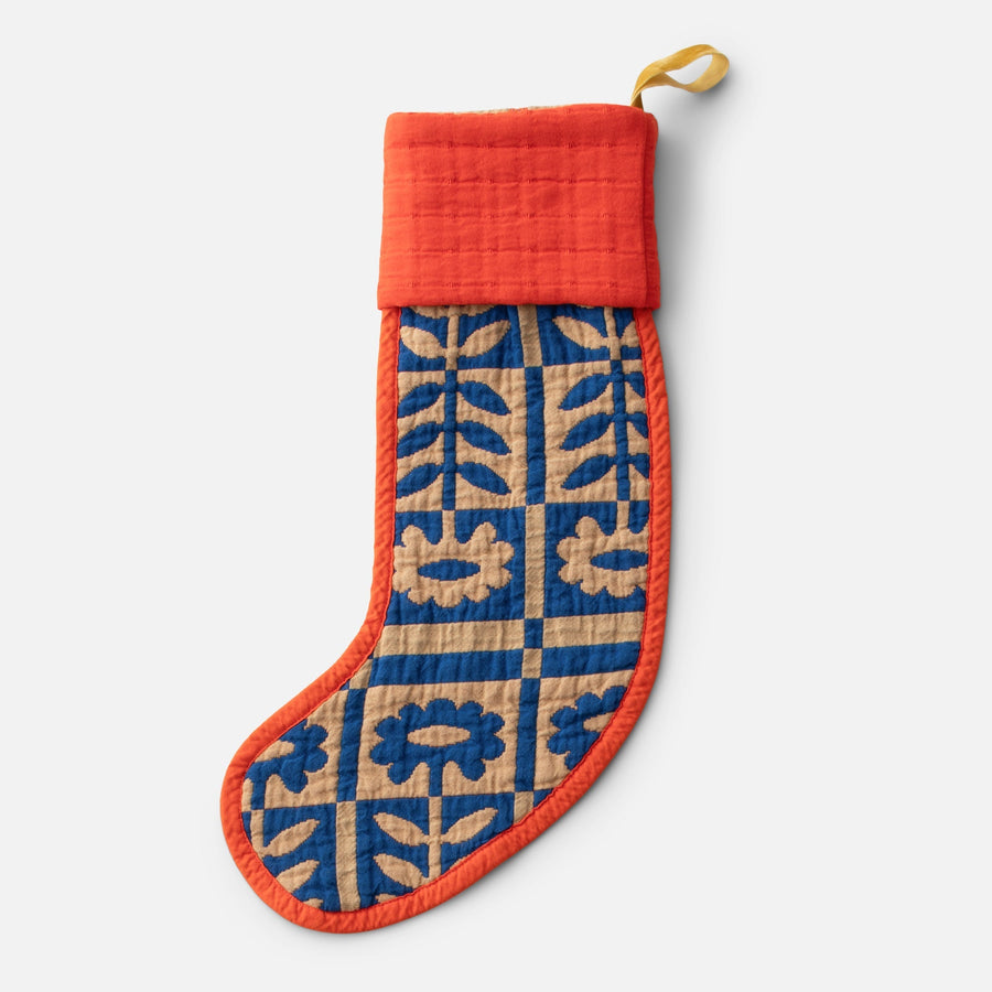 Stillwater Floral Stocking - Cobalt