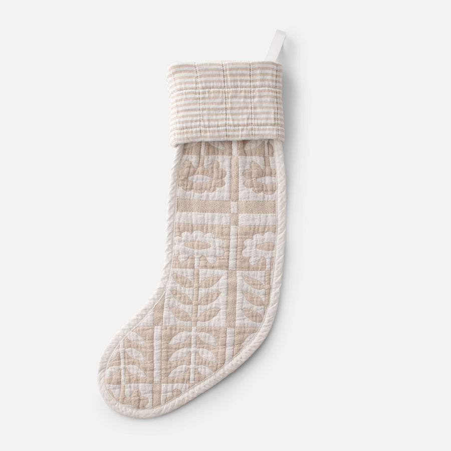 Stillwater Floral Stocking - White